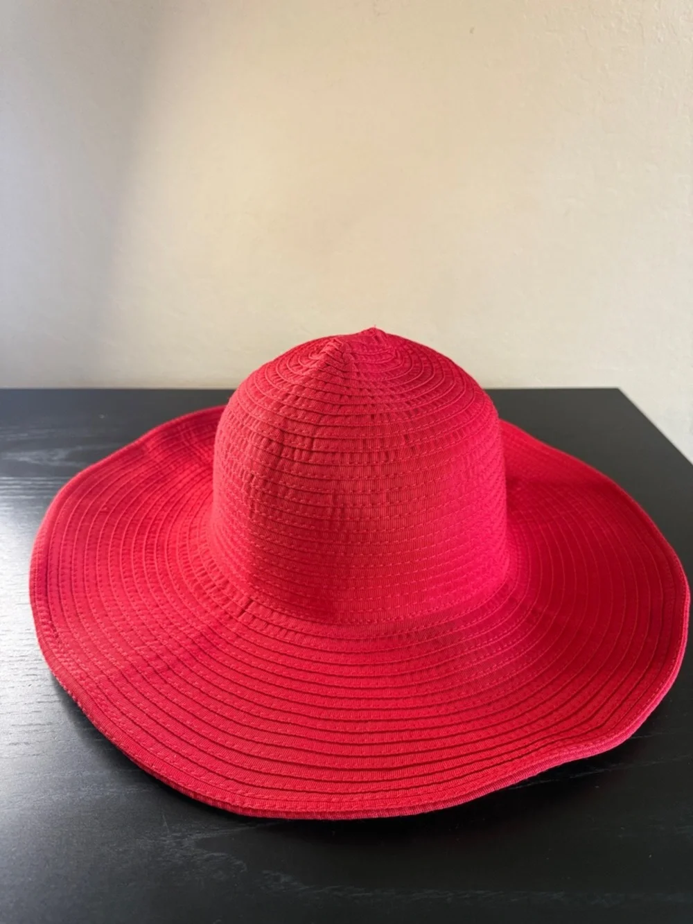 Women’s Packable Red Wide Brim Sun Hat One Size